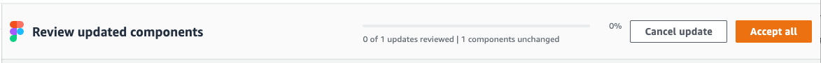 Screenshot of the approval bar to import components from Figma