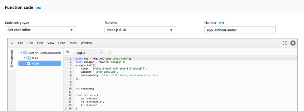 Lambda Console Code