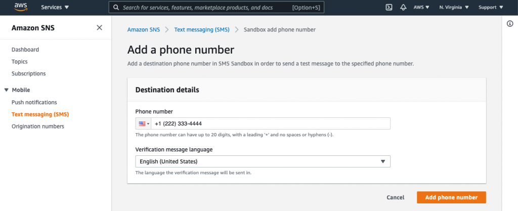 Add a phone number