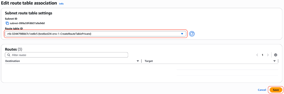 Figure 4: Route table association
