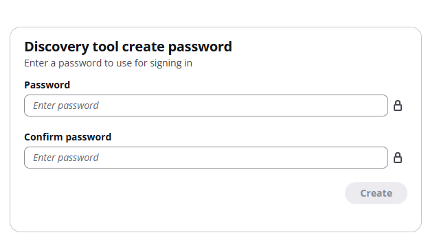 A dialog box showing a password and confirm password text box.