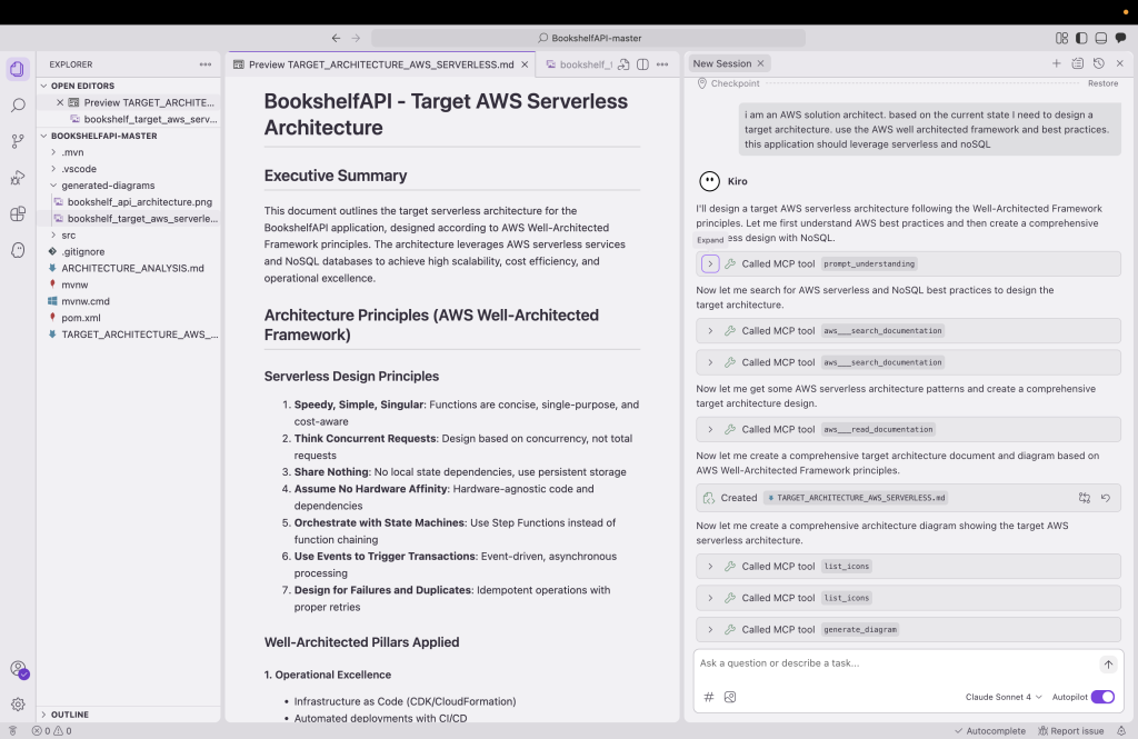 Figure 4 - Target state architecture documentation generated within Kiro