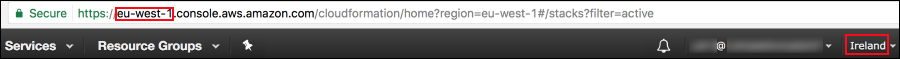 Screenshot showing where to find the region name and region