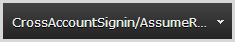Screenshot showing the identity that is the combination of the role you've assumed and the session name