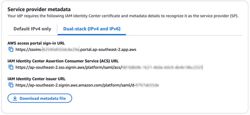 Figure 2: Dual-stack single sign-on URLs