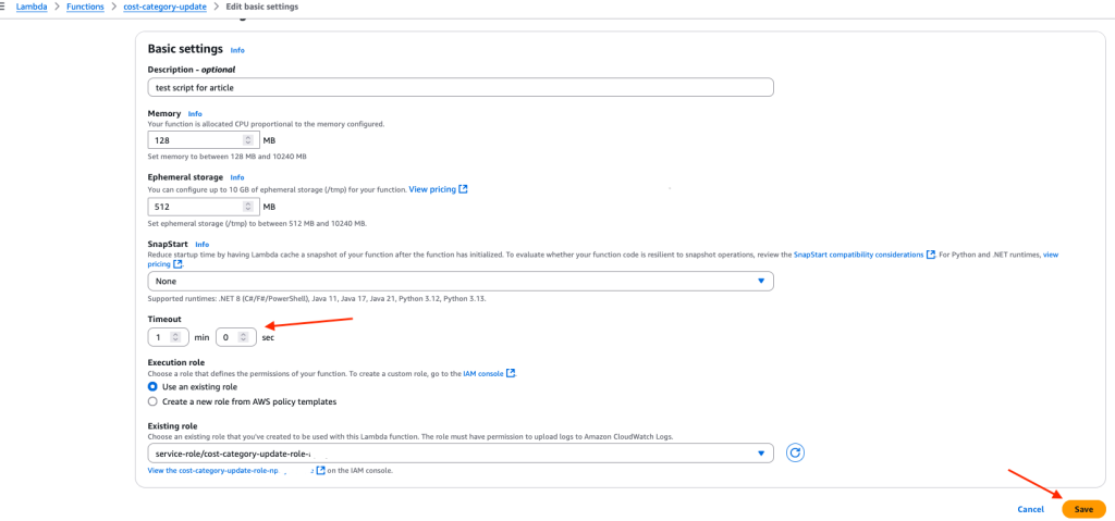 Lambda Timeout Save