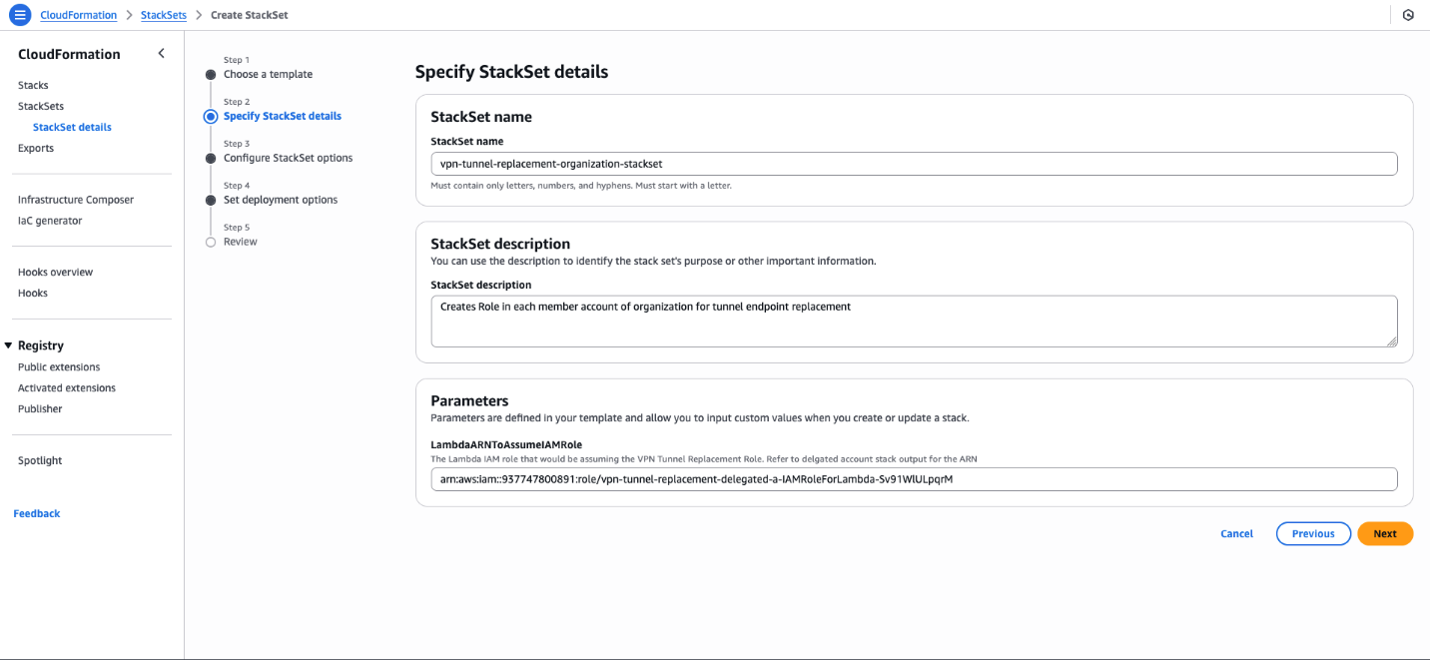 Figure 11: Organization StackSet details