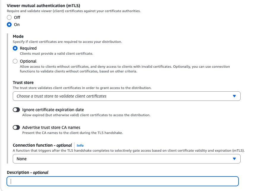 Enable mTLS in CloudFront distribution