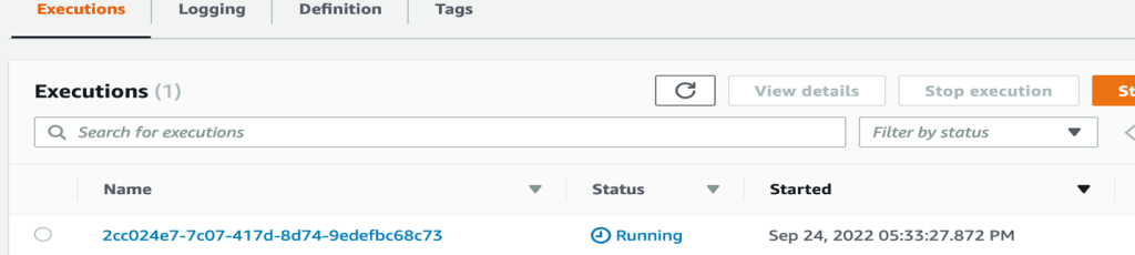 Step function DMS CDC workflow