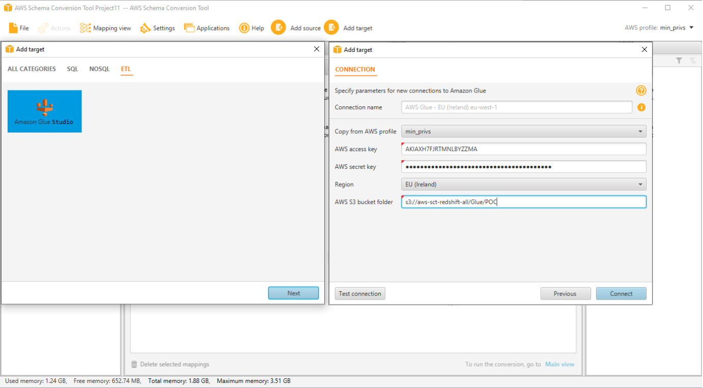 AWS SCT Add Target