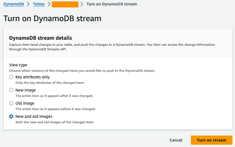 Stream config