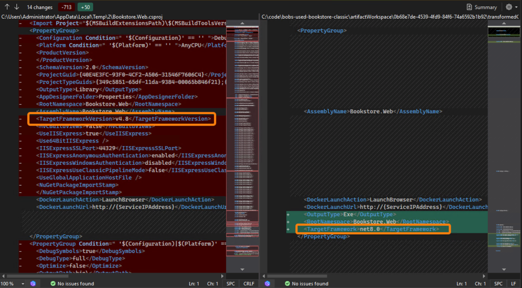 Image 18 – Diffs for Bookstore.Web.csproj