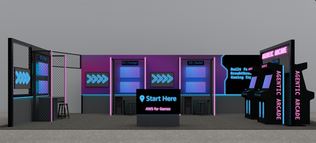 Image of the Agentic Arcade setup at AWS re:Invent 2025.