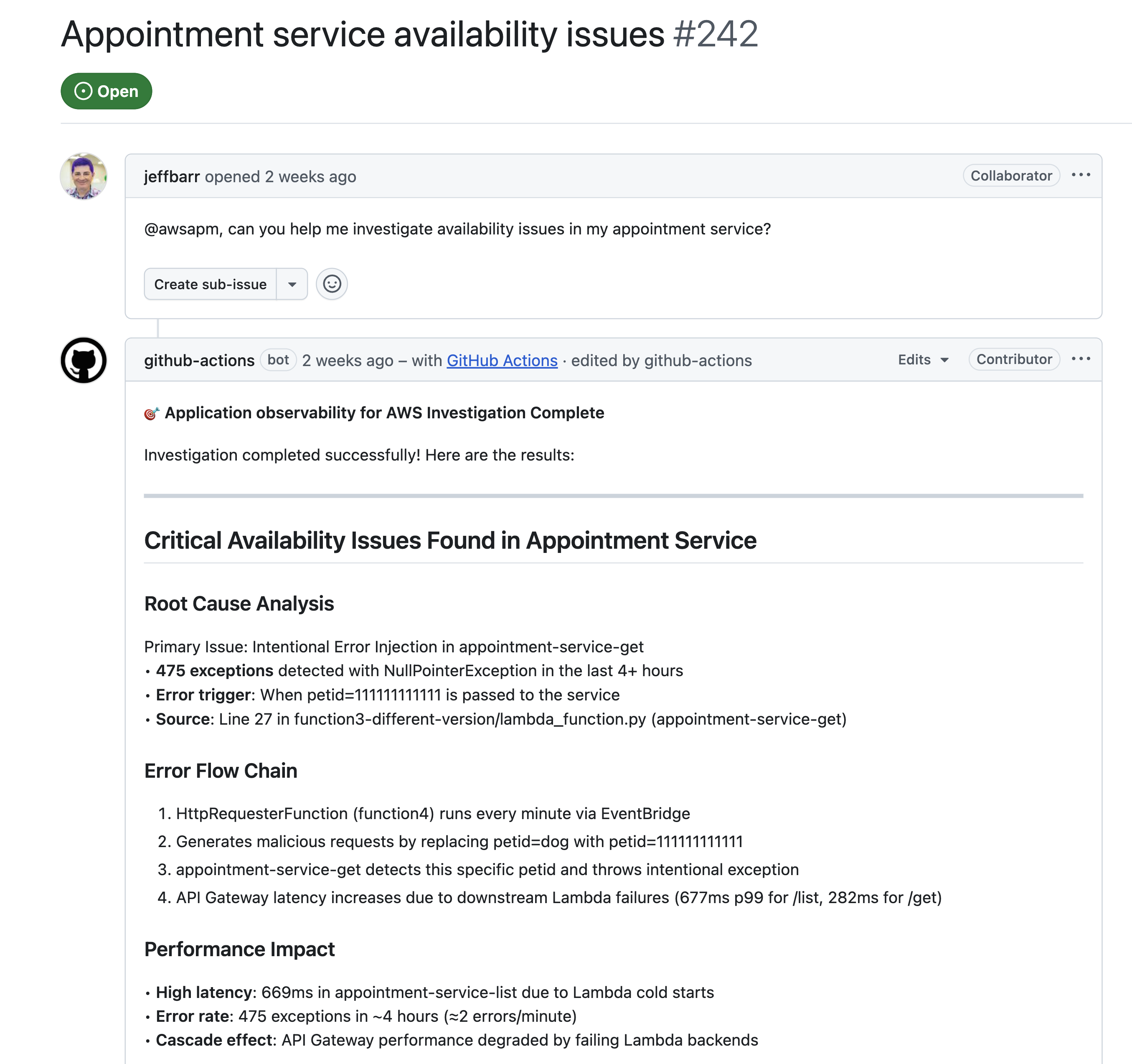 [Figure 6] Automated Root Cause Analysis in the GitHub issues