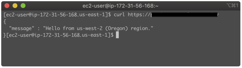 図 5: 最も近い Region が利用できない場合は、次に近い Region へクライアント リクエストが転送される
