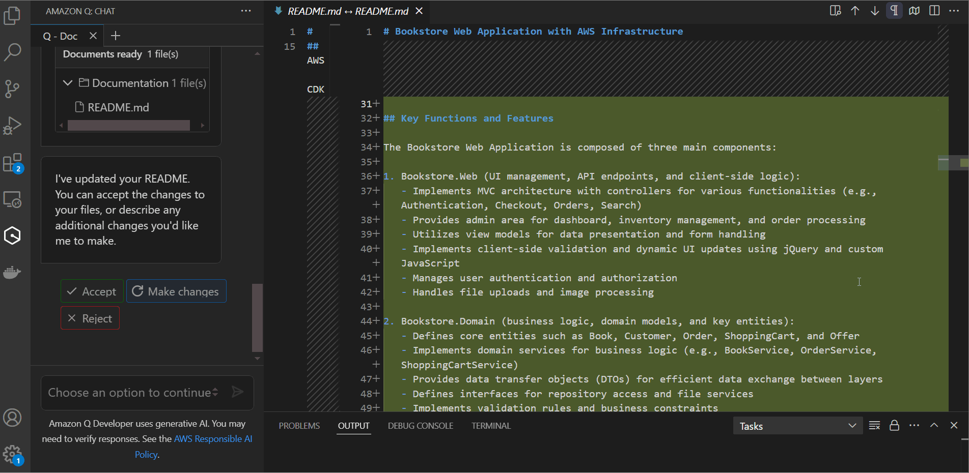 Figure 6: Updated README file showing detailed function and feature documentation