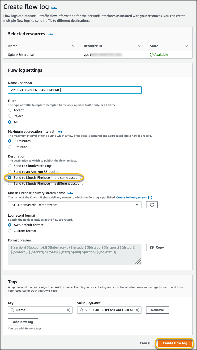 Create VPC Flow Logs