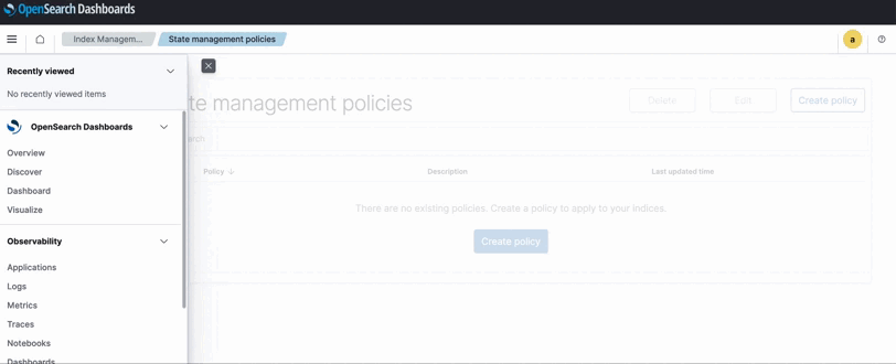 index management UI