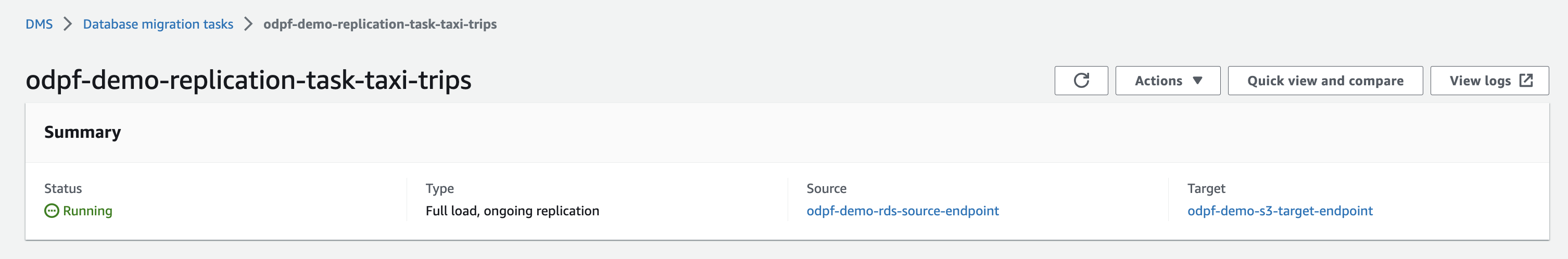 DMS Task Summary