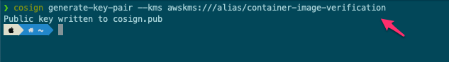 generate key pair command screen shot