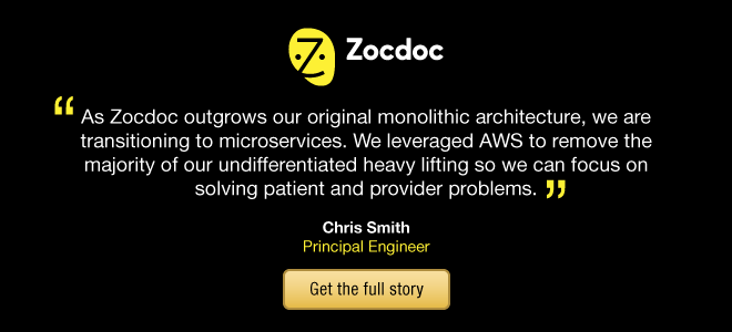 zocdoc AWS testimonial