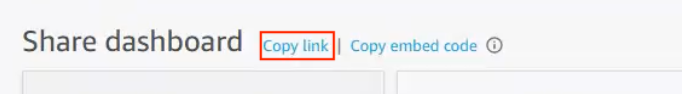Screenshot of QuickSight's Copy link.
