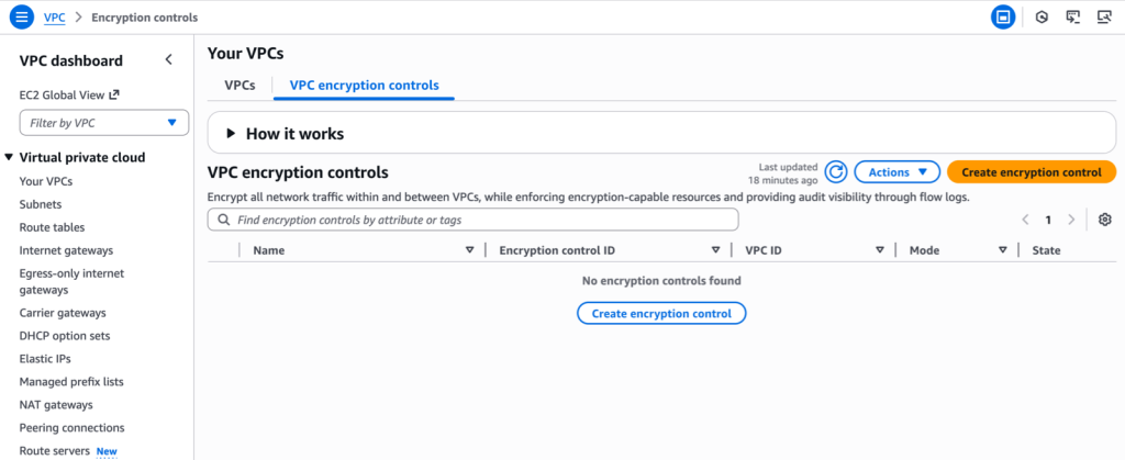VPC Encryption Control - create EC 1