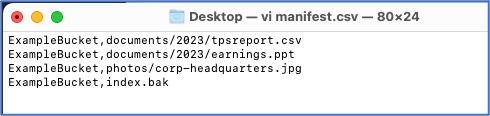 Example: Manifest file – manual creation