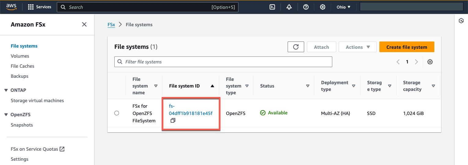 mFigure 17: Amazon FSx file systems