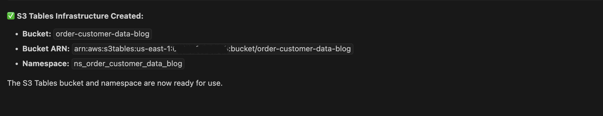 Let's create Amazon S3 Tables
