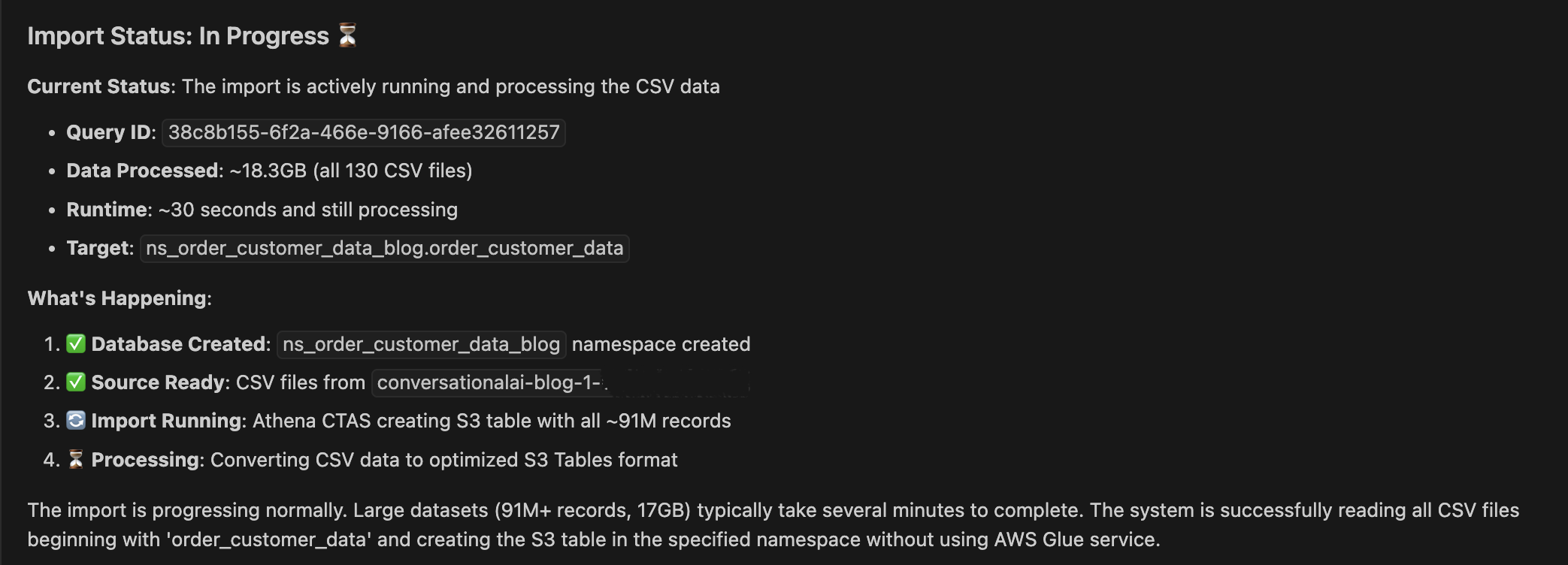 Let's import the order customer data