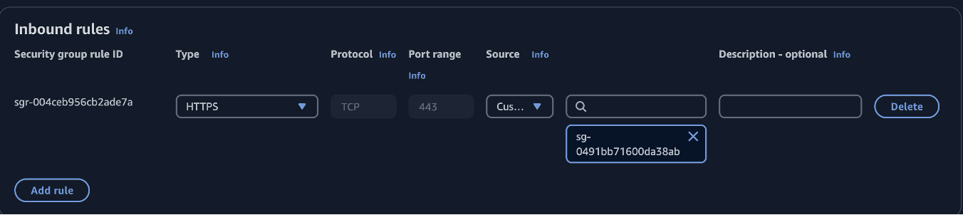 Update Inbound rules for S3 global endpoint Security Group