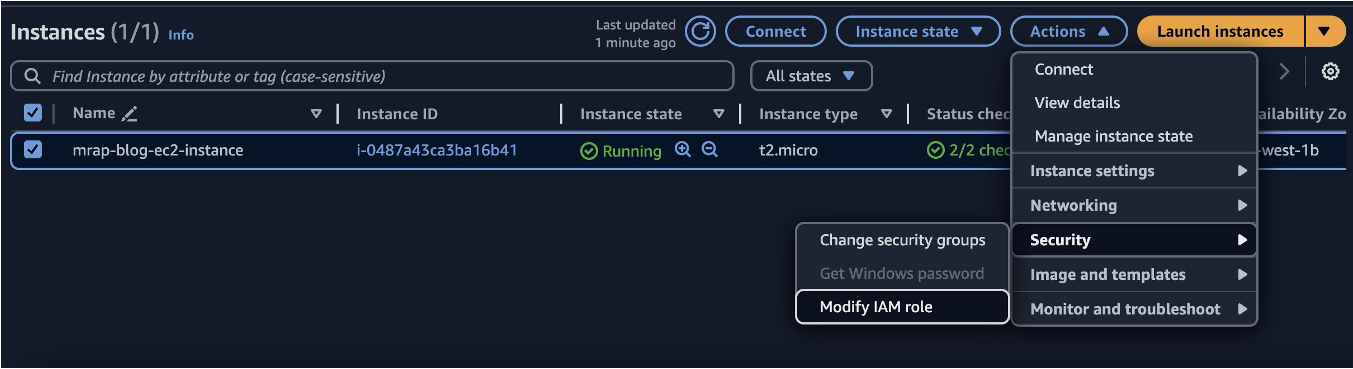 Modify IAM role for EC2 Instance