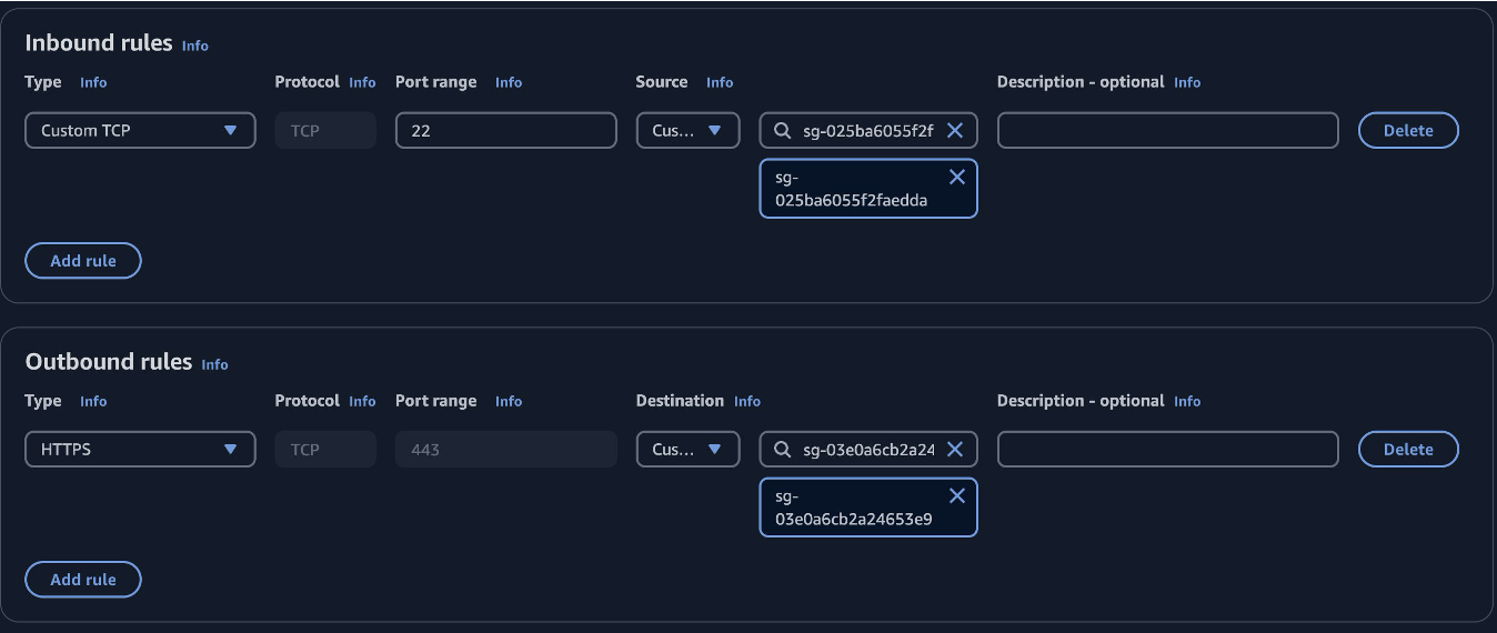Update Inbound rules for EC2 Instance Security Group
