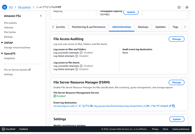 Figure 4: FSRM is enabled and ready to use