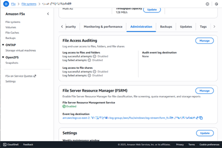 Figure 7: FSRM management interface