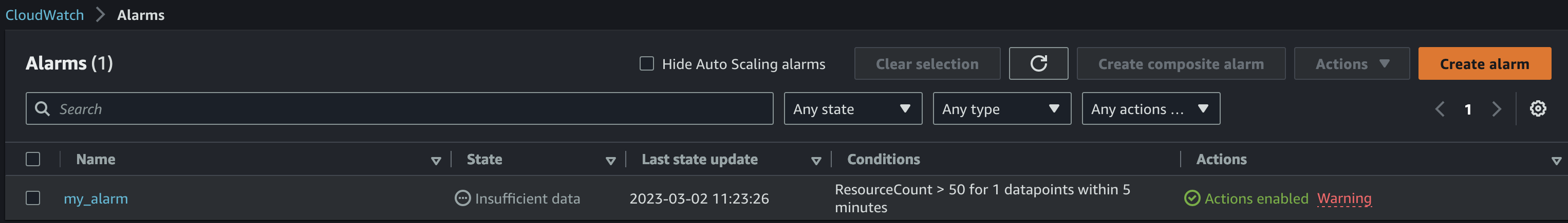 creat alarm