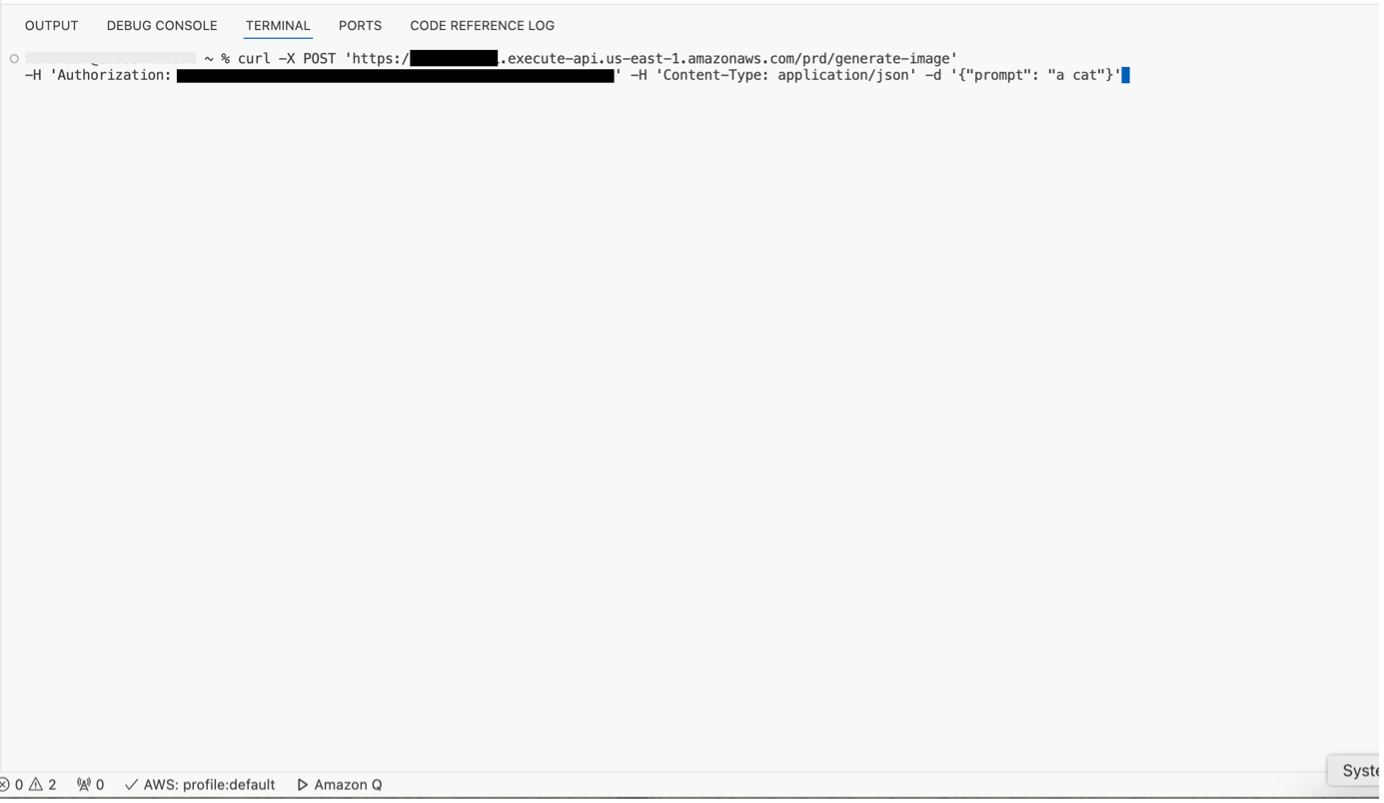 Test using terminal