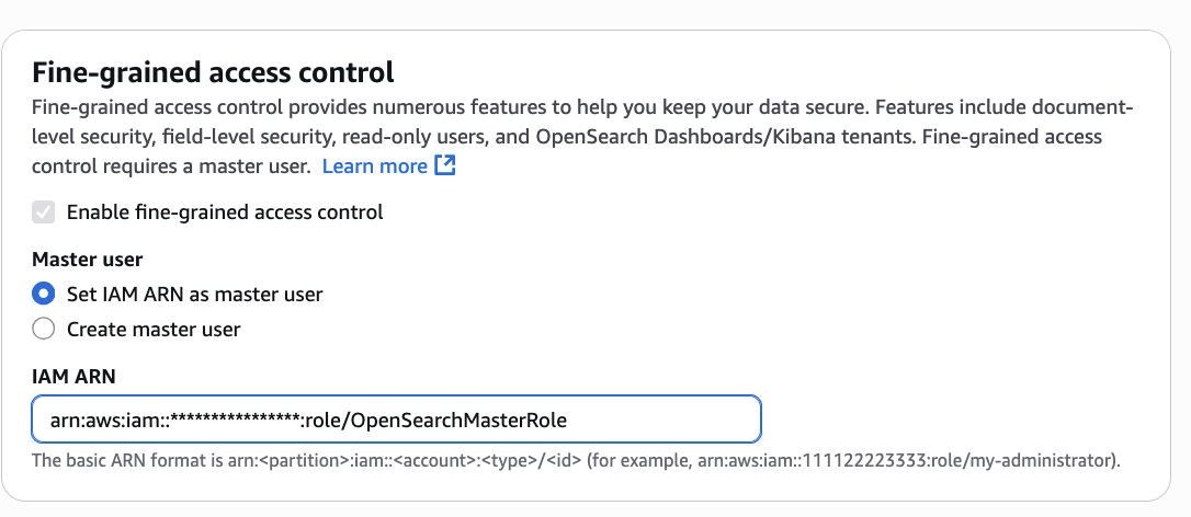 Amazon OpenSearch Domain FGAC