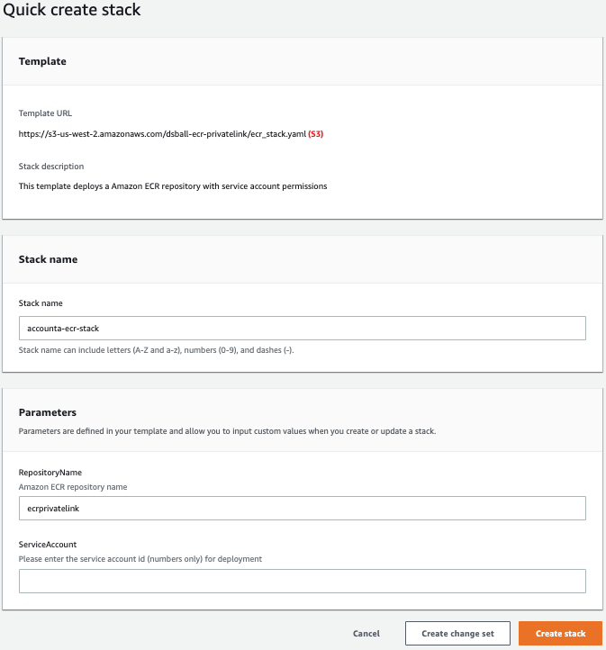 Create ECR stack